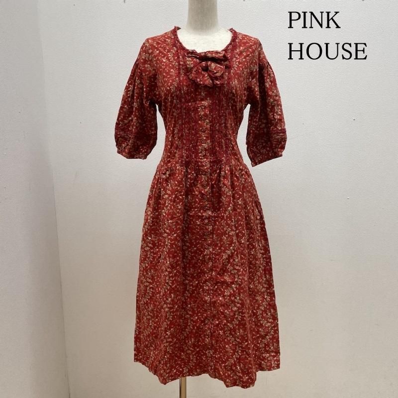 PINK HOUSE ピンクハウス ワンピース ロングスカート ロング ワンピース 総柄 小花 花柄 フラワー ピコフリル リボン フ ウエストリボン