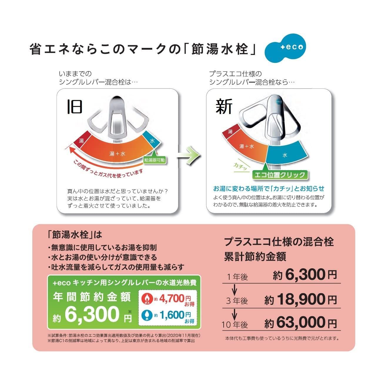 新着商品】シングルワンホール混合栓 エコ キッチン用 節約 SANEI