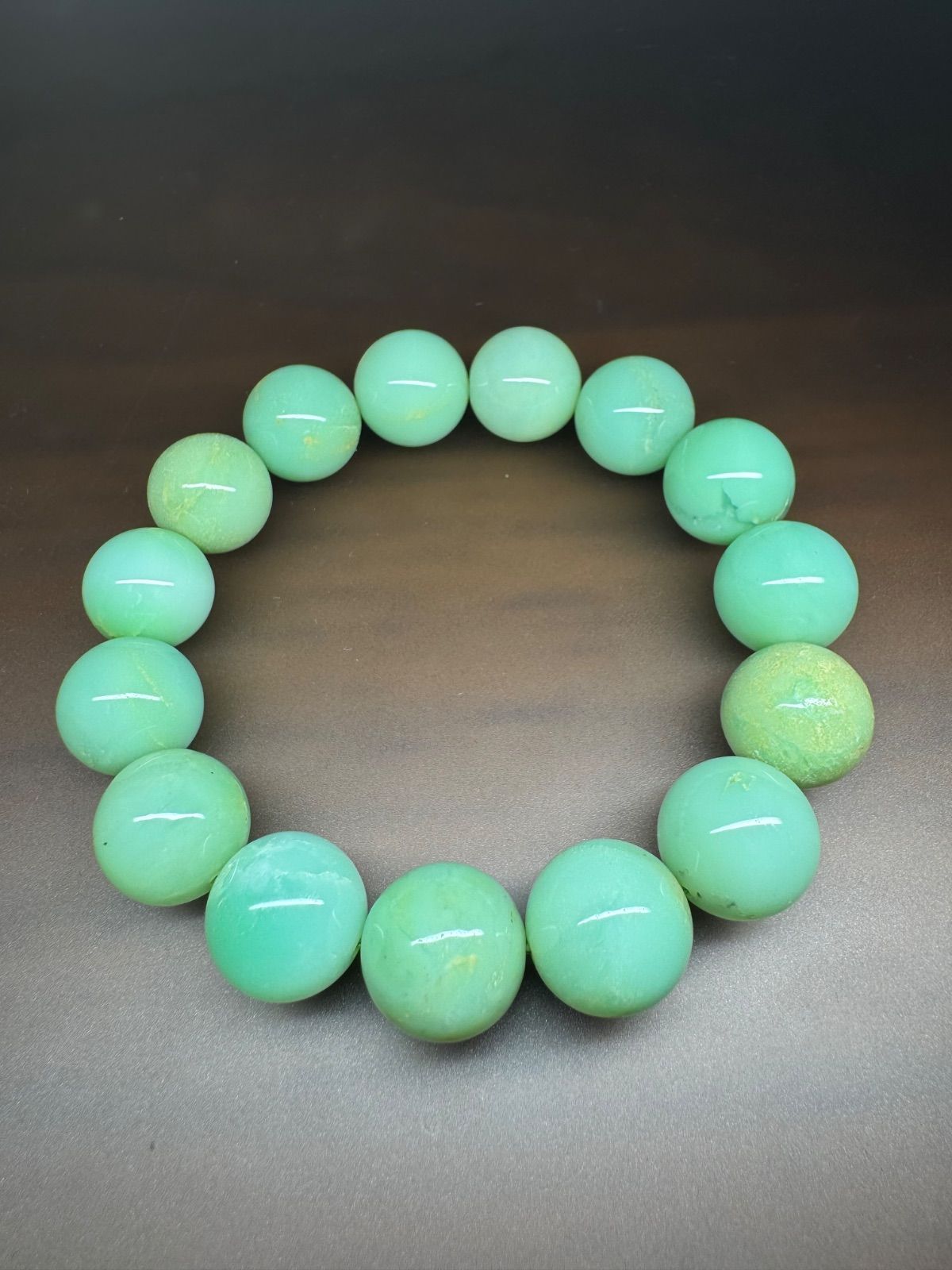 最高品質 SSS大粒15.7㎜クリソプレーズ 腕周り19㎝