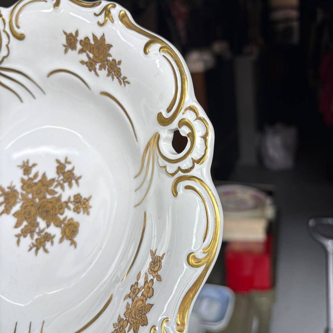 Weimar ワイマール ドイツ製 金彩ロココ 花柄プレート 25cm Weimar ワイマール ドイツ製 金彩ロココ 花柄プレート 25cm