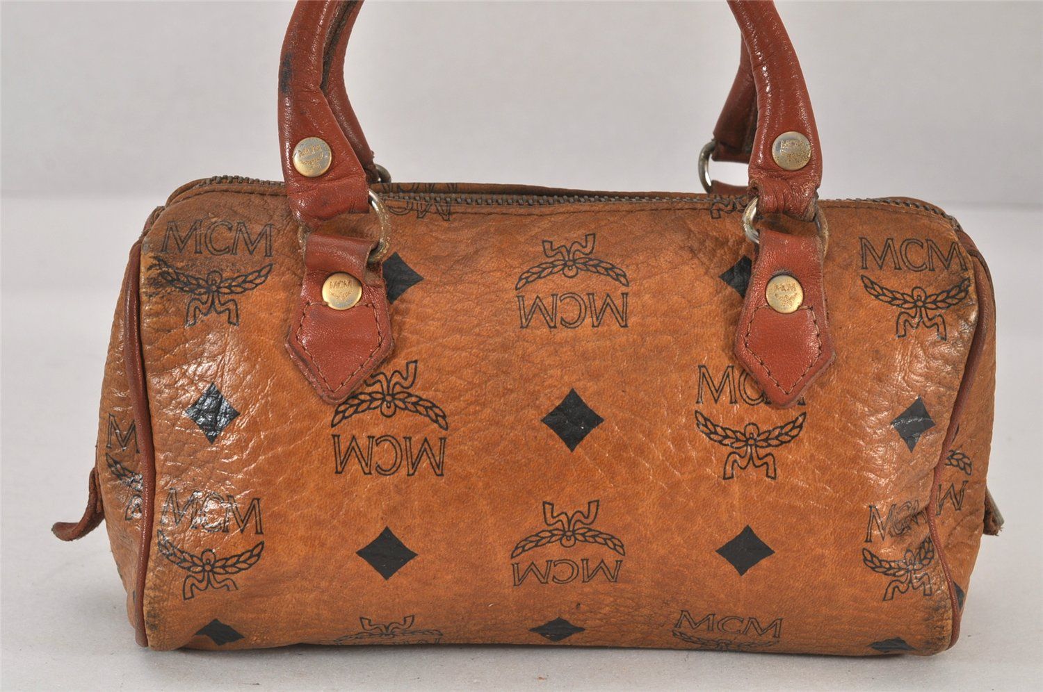MCM ブラウンレザーハンドバッグ A3896 ショルダーバッグ 2way pickupjapan_20082008000475123