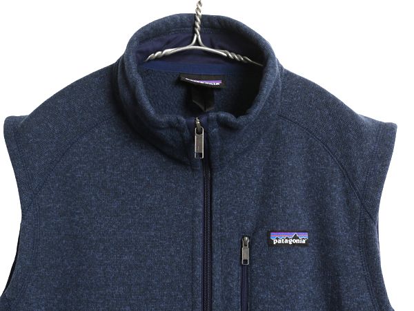 パタゴニア ベターセーター ベスト メンズ L 古着 16年製 フリース セーター 前開き フルジップ アウトドア ハイネック 重ね着 ネイビー