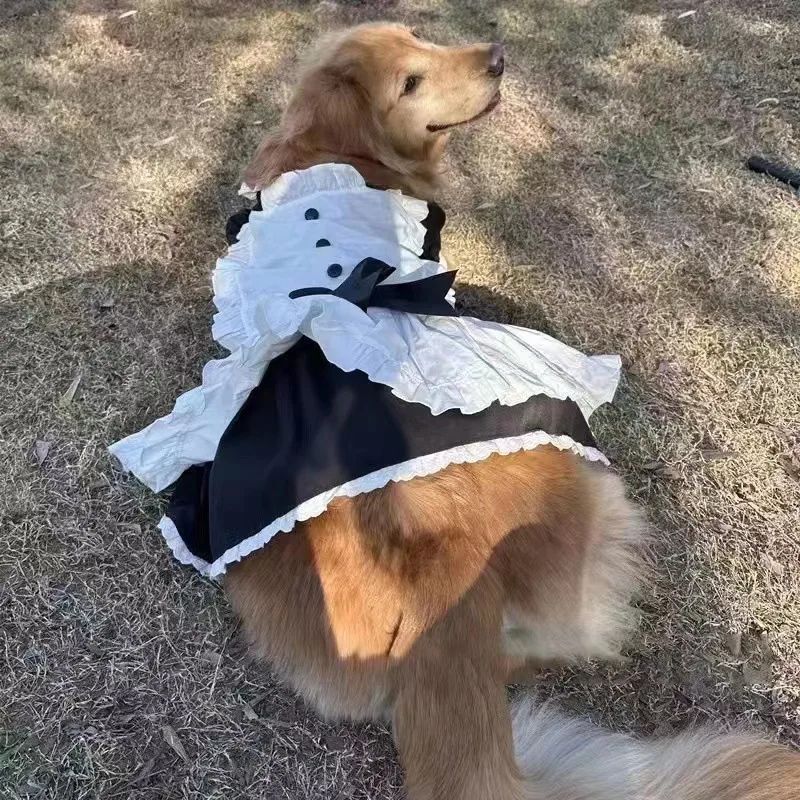 メイド服 コスプレ 犬用 犬服 中型犬 大型犬 ワンピース