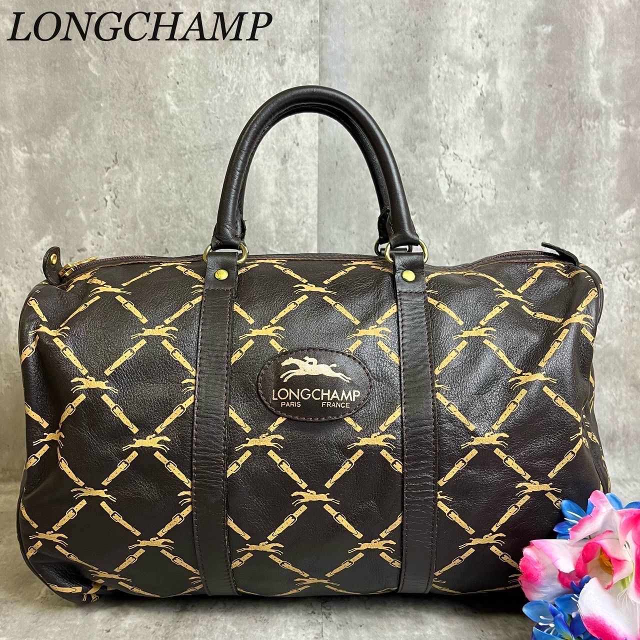 ✨良品✨ LONGCHAMP ロンシャン ボストンバッグ ハンドバッグ ホース