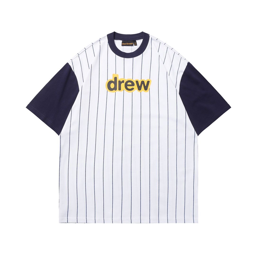 新品 Drew House ドリューハウスストライプスマイリーフェイスTシャツトレンディなブランドジャスティンビーバーと同じスタイルの半袖Tシャツ -  メルカリ