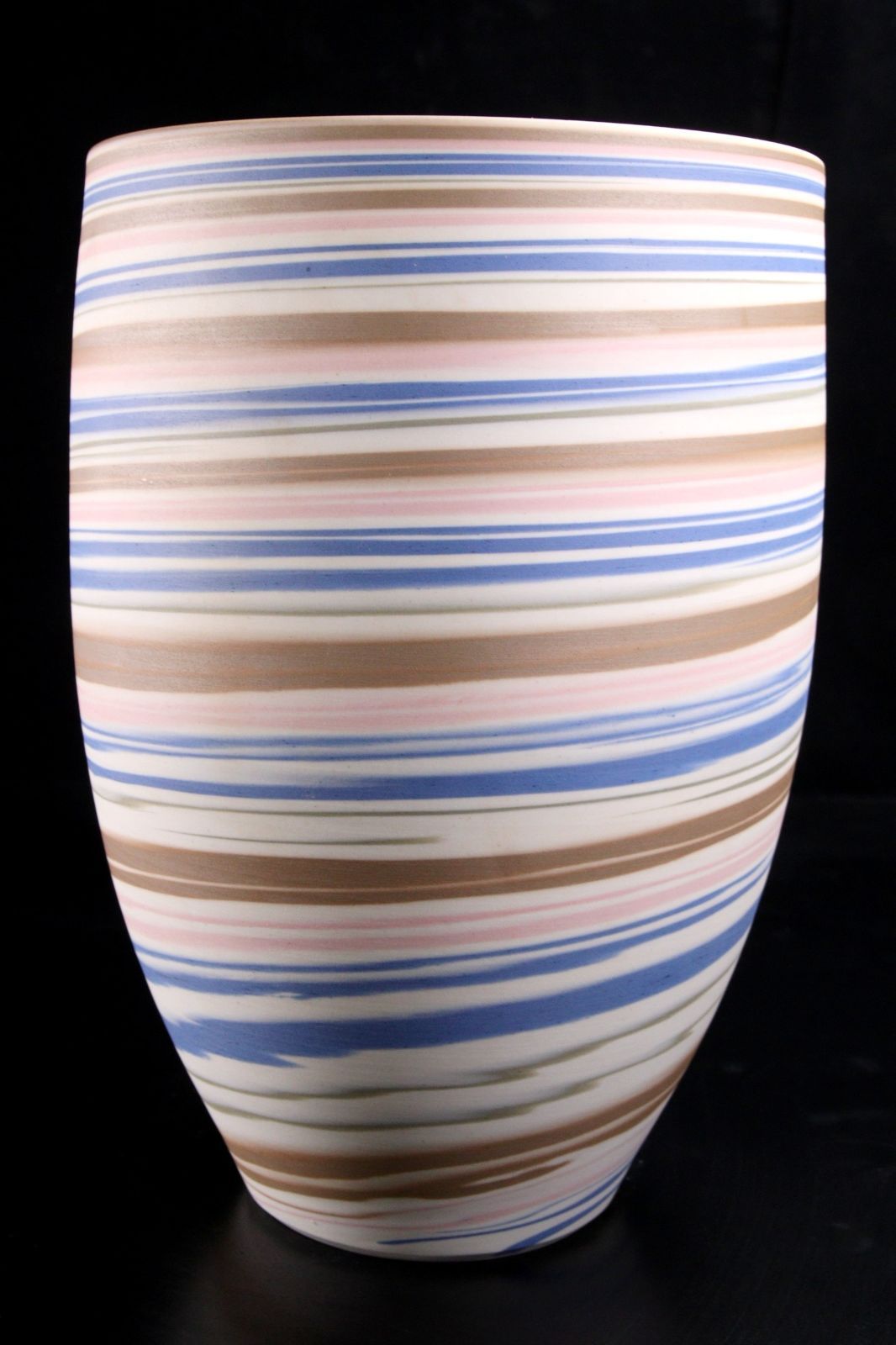 九谷焼 徳田順子作 練込壷 31.5cm 作家物 徳田八十吉 花瓶 花器 唐物