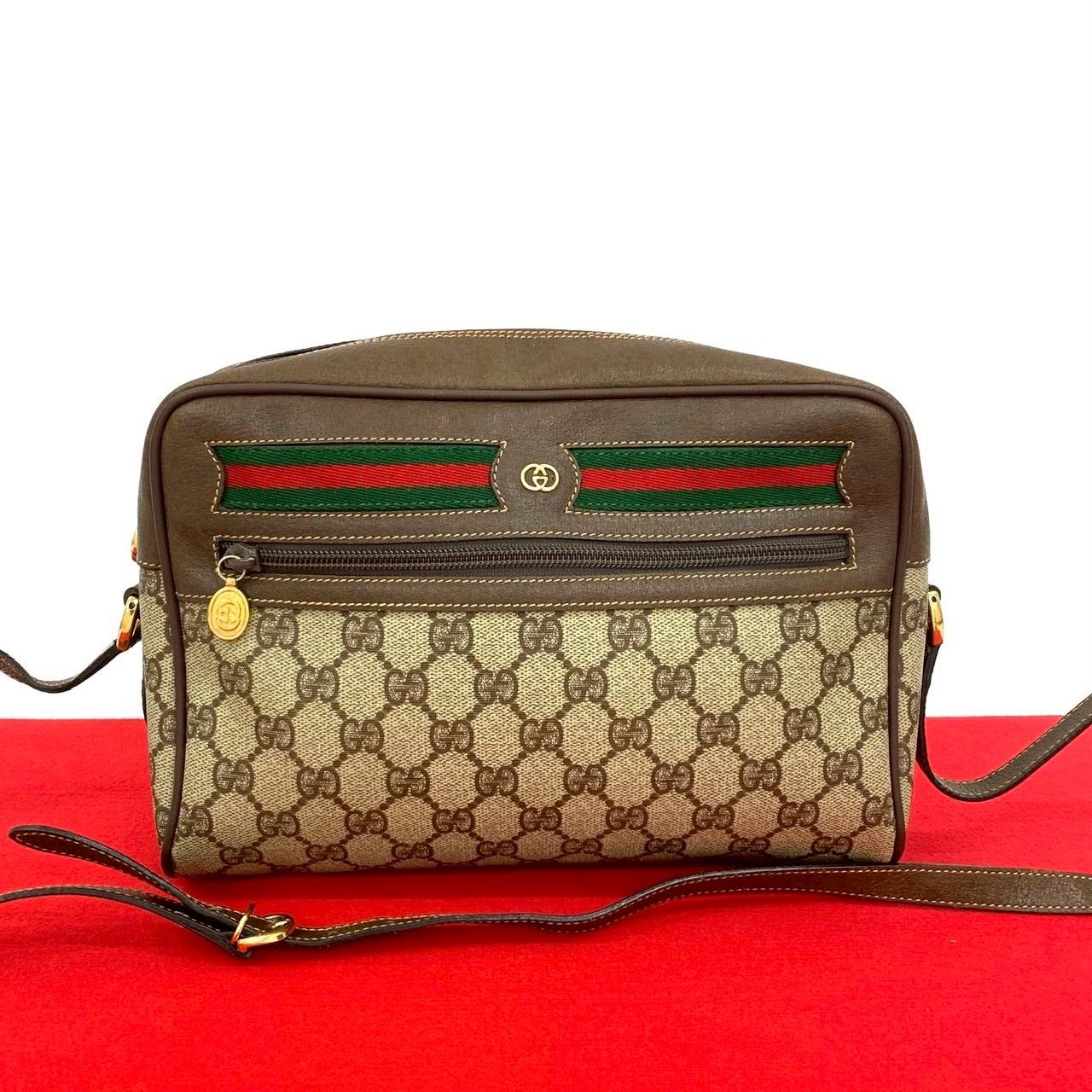 極 美品 希少品 GUCCI グッチ オールドグッチ シェリーライン GG ロゴ