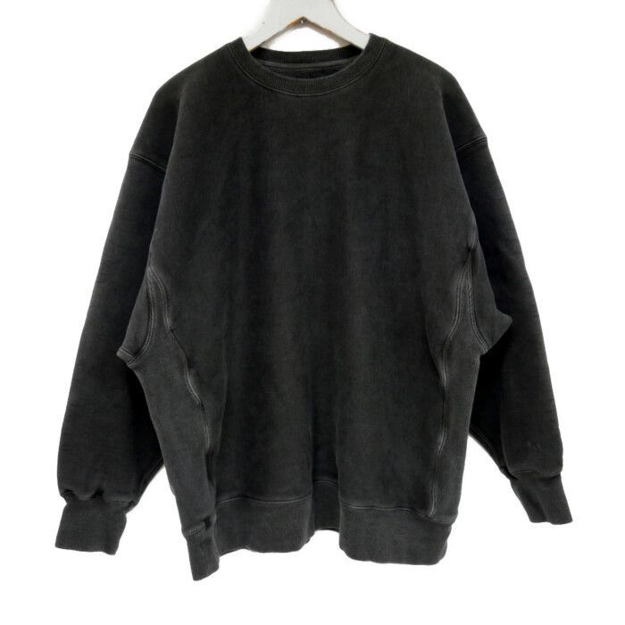 BELL STAMP WEAR ベルスタンプウェア 国内正規 RIVER WAVE SWEAT CREW NECK PIGMENT DYE スウェット クルーネック ピグメントダイ 23F-BSW02 チャコール XL