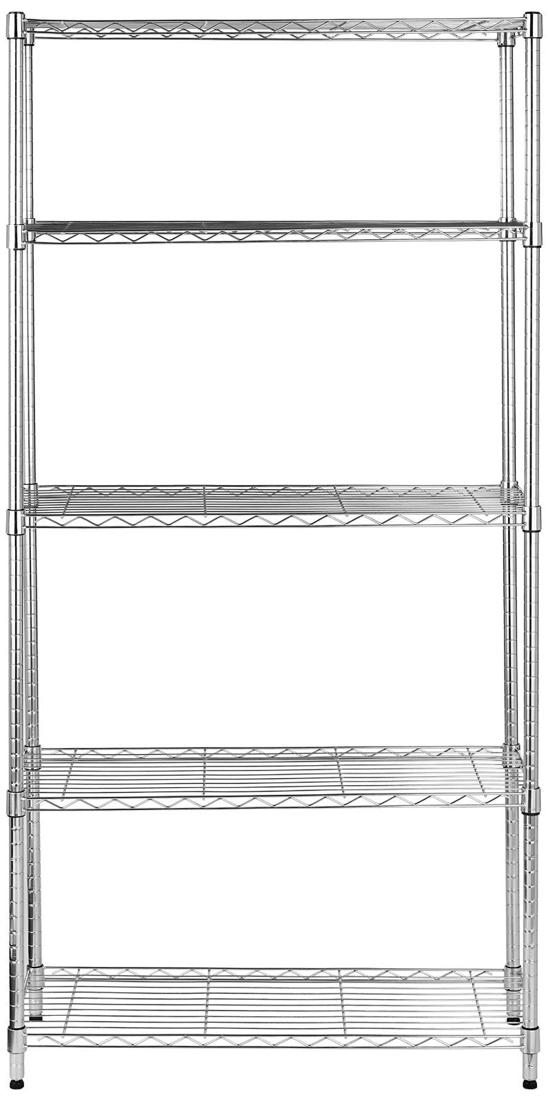 キッチンラック 耐荷重794kg メタルラック 幅 91.4 棚 ×奥行 5段スチールラック 35.5 ×高さ182.8cm ベーシック クローム