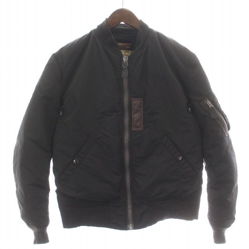 バズリクソンズ BUZZ RICKSON’S WILLIAM GIBSON COLLECTION type MA-1 DOWN FILLED ブルゾン ダウンジャケット ジップアップ M 黒 ブラック BR13653 /NW13