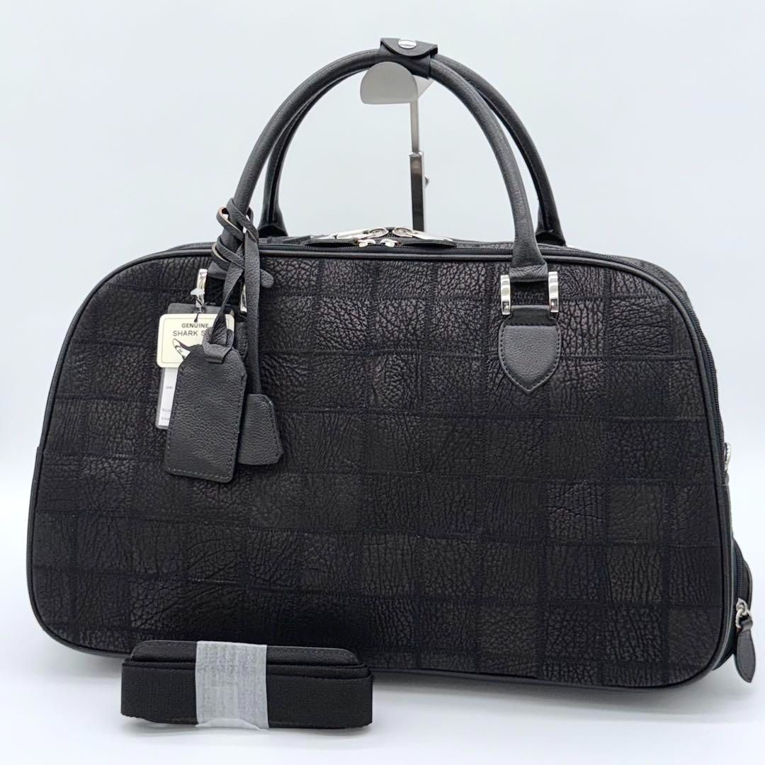 SHARK SKIN ボストンバッグ トラベルバッグ 2way 黒色