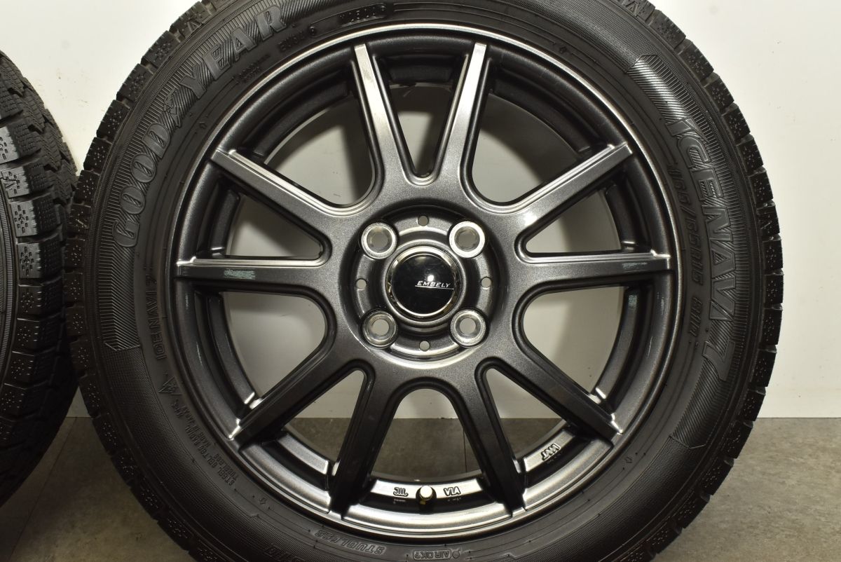 EMBELY 15in 4.5J 45 PCD100 グッドイヤー アイスナビ7 165 65R15 タフト デリカD 2 ソリオ ハスラー スタッドレス WWW_NOITHATQUANGTHANH_NET