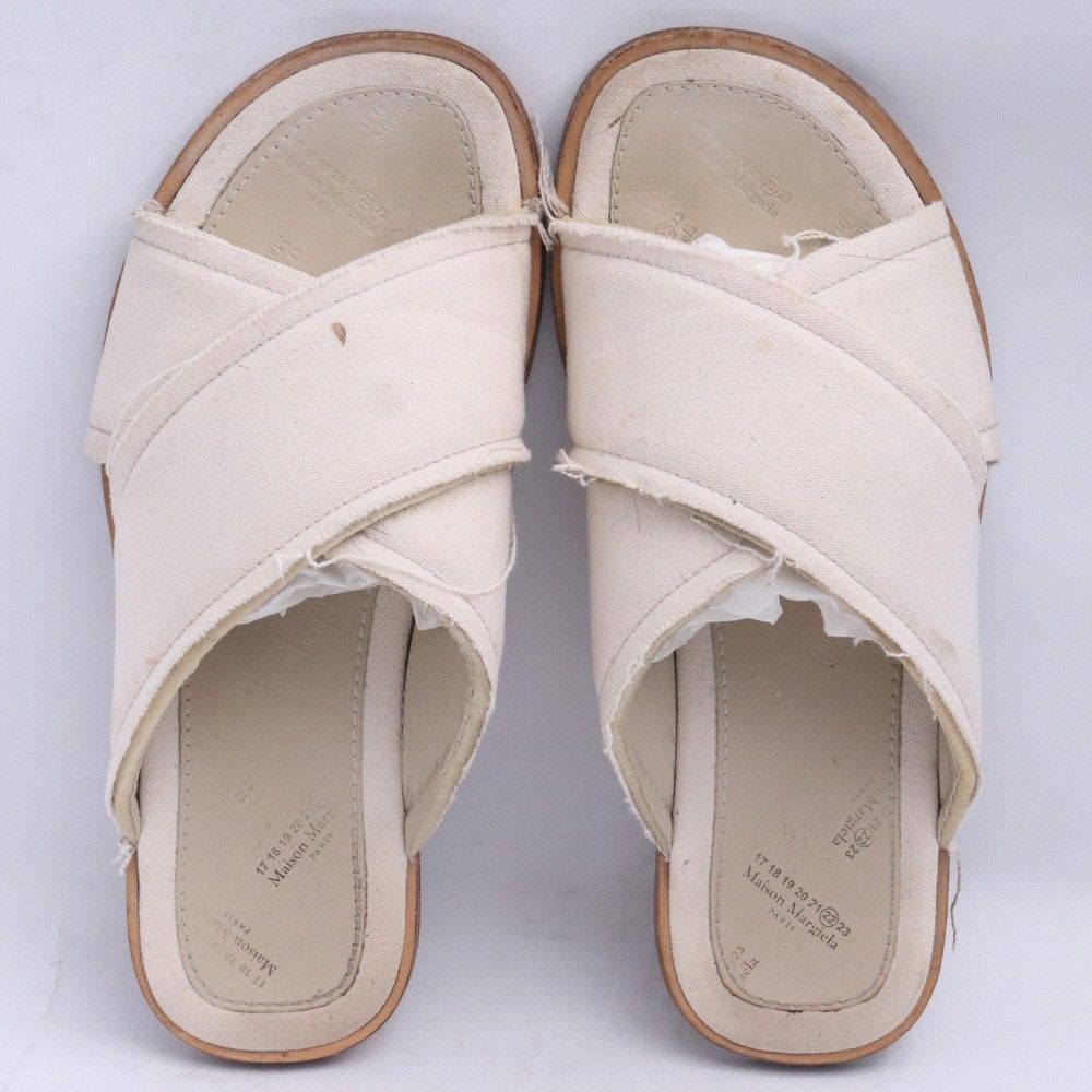 MAISON MARGIELA キャンバス スライドサンダル サイズ41 アイボリー