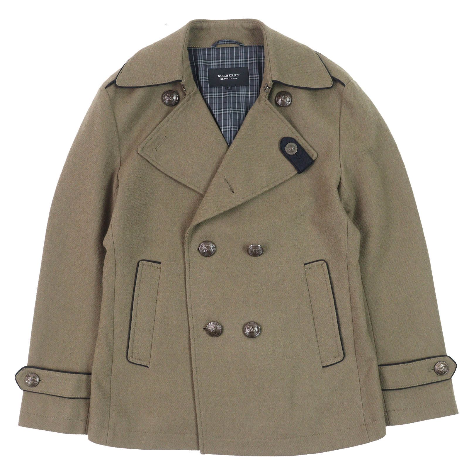 美品△BURBERRY BLACK LABEL バーバリーブラックレーベル 裏地チェック エポレット ロゴメタルボタン ダブルブレストジャケット M 正規品 美品△BURBERRY BLACK LABEL バーバリーブラックレーベル 裏地チェック