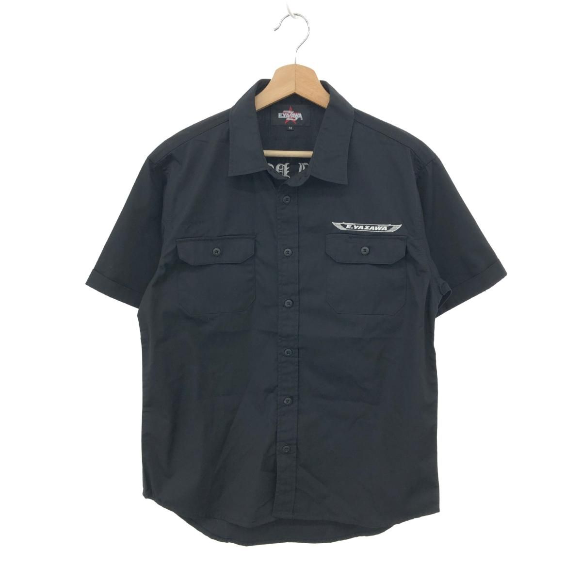 矢沢永吉　 E.YAZAWA 半袖シャツ 黒スカシャツMサイズ未使用品 良好 E.YAZAWA 矢沢永吉 ワークシャツ Mサイズ ブラック ポリエステル