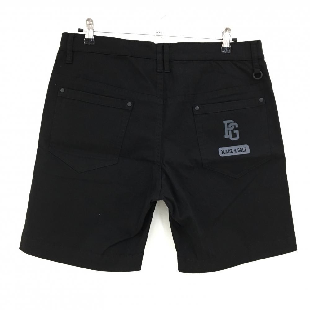 超 パーリーゲイツ ハーフパンツ 黒 ロゴブルー 無地 メンズ 6 XL ゴルフウェア PEARLY GATES