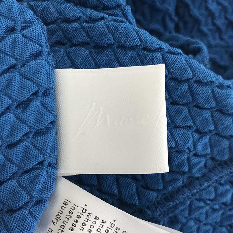 極美品24ss✨ マメクロゴウチ シャーリングジャージジャガードトップ 青 M 極美品24ss✨ マメクロゴウチ シャーリングジャージジャガード