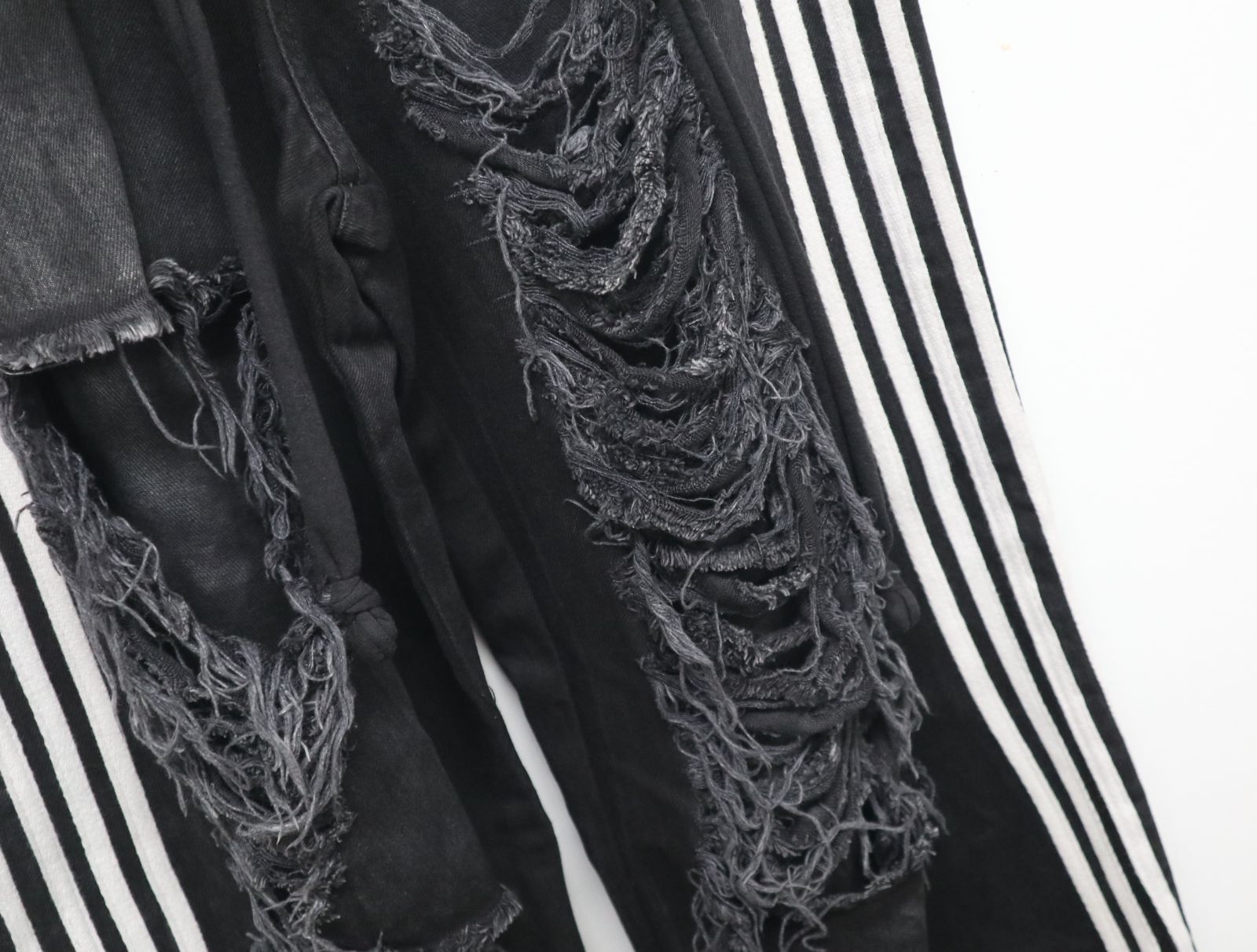 YORI SPORT ユリ 5 STRIPE DENIM ブラック サイズ30 ダメージ