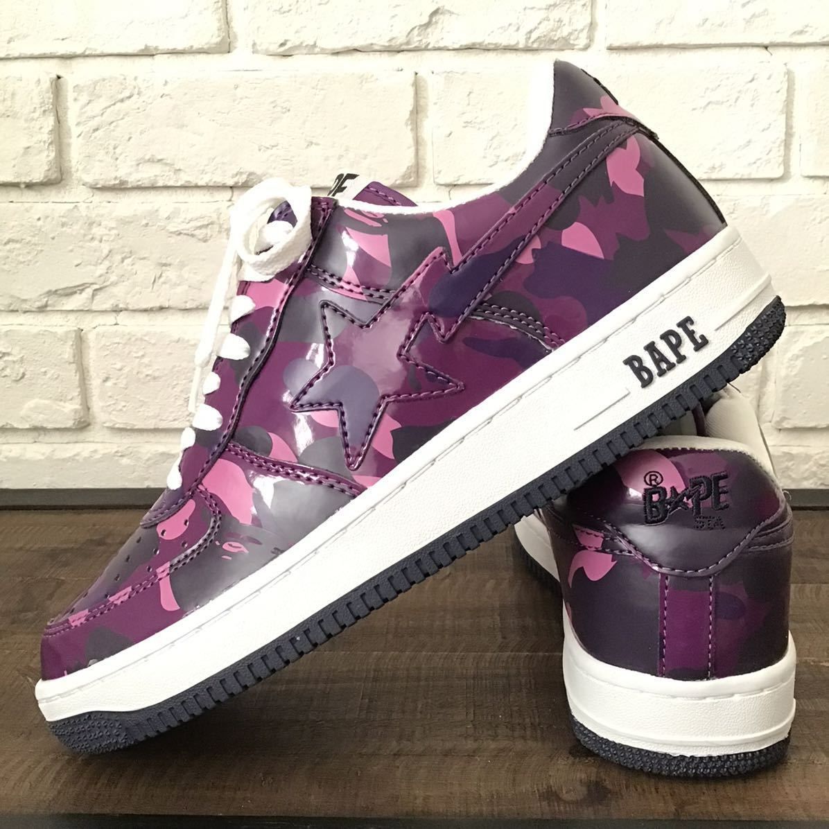 ☆新品☆ BAPESTA エナメル スニーカー 27cm US9 purple camo a