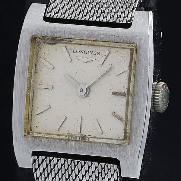 LONGINES 手巻き時計 シルバー文字盤腕時計