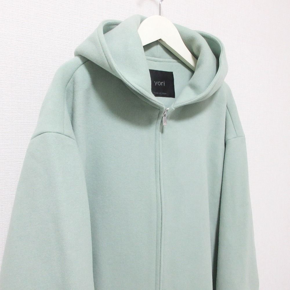 美品 yori ヨリ カシミヤブレンド ダブルフェイス フーディーコート