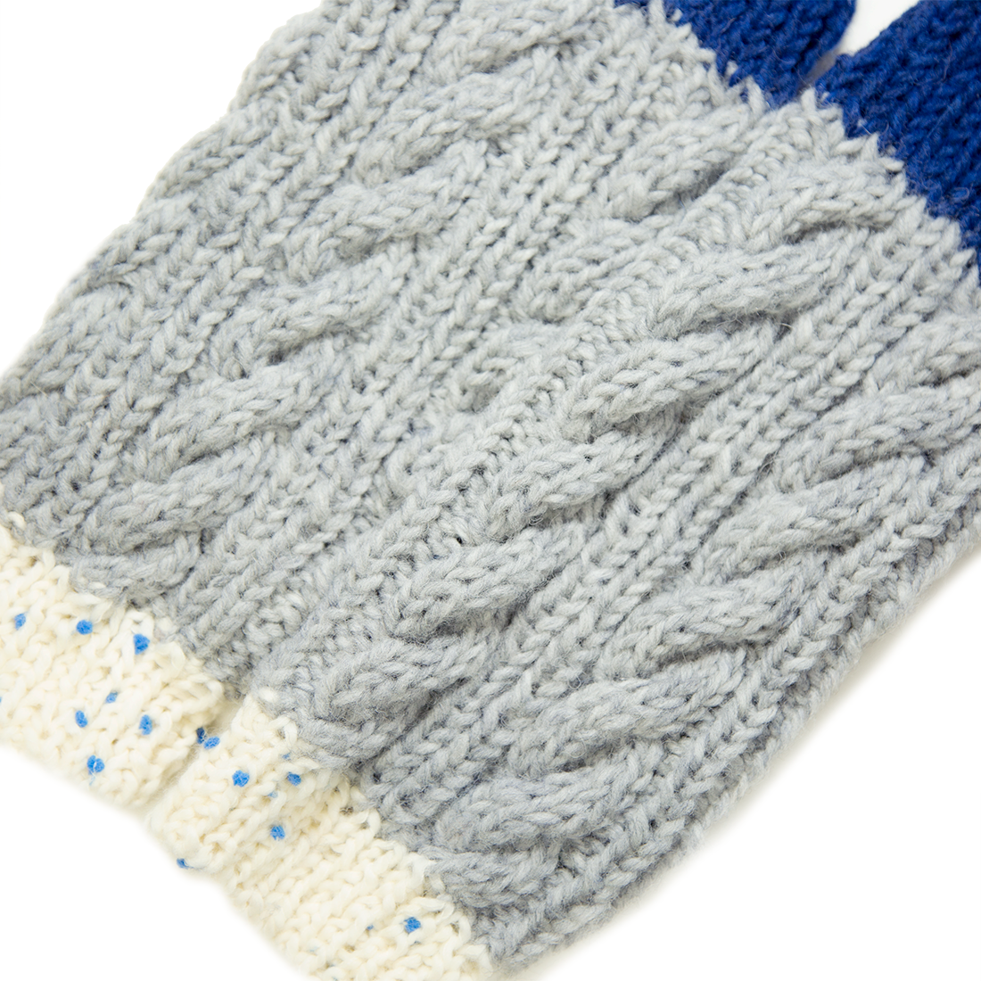 １点もの・手編みのオールウォーマー（青い雪）-2