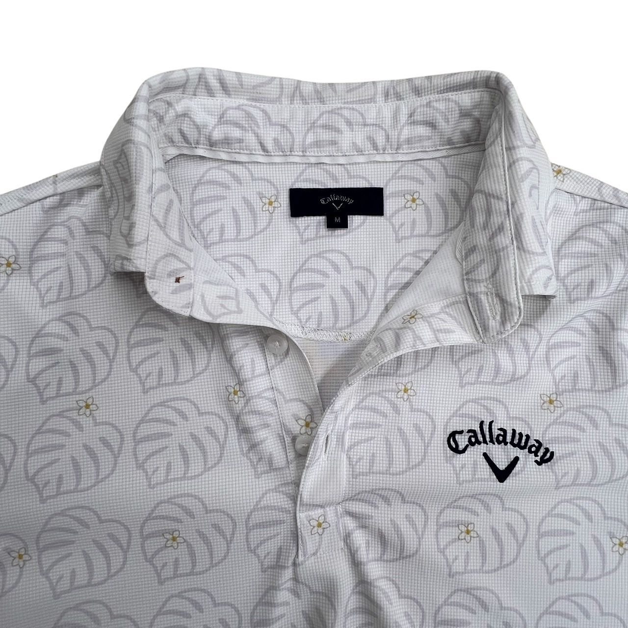 Callaway キャロウェイ 半袖 ポロシャツ ゴルフウェア 白×ライトグレー 