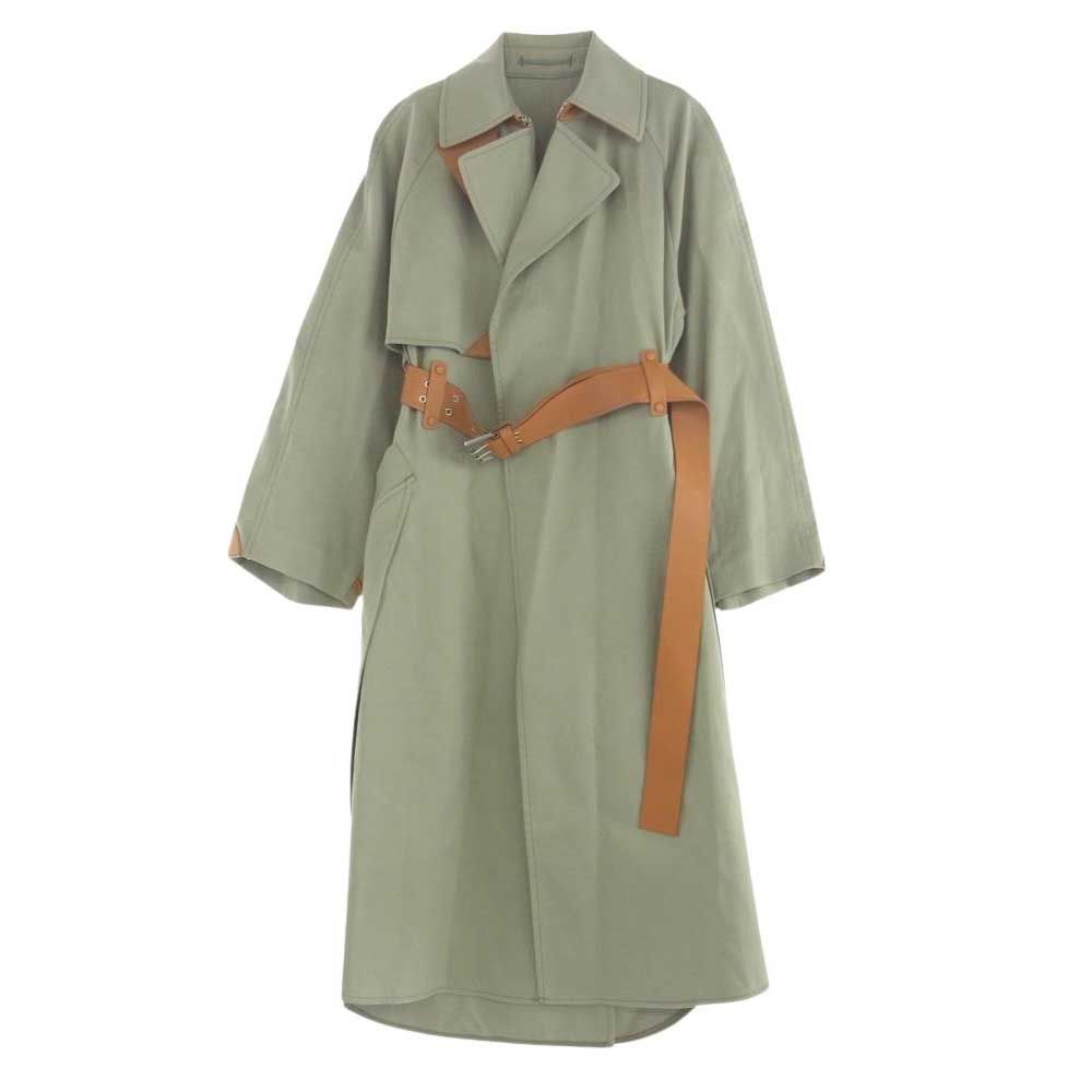 MAX MARA マックスマーラ 201101086 ロング トレンチ コート レザー  