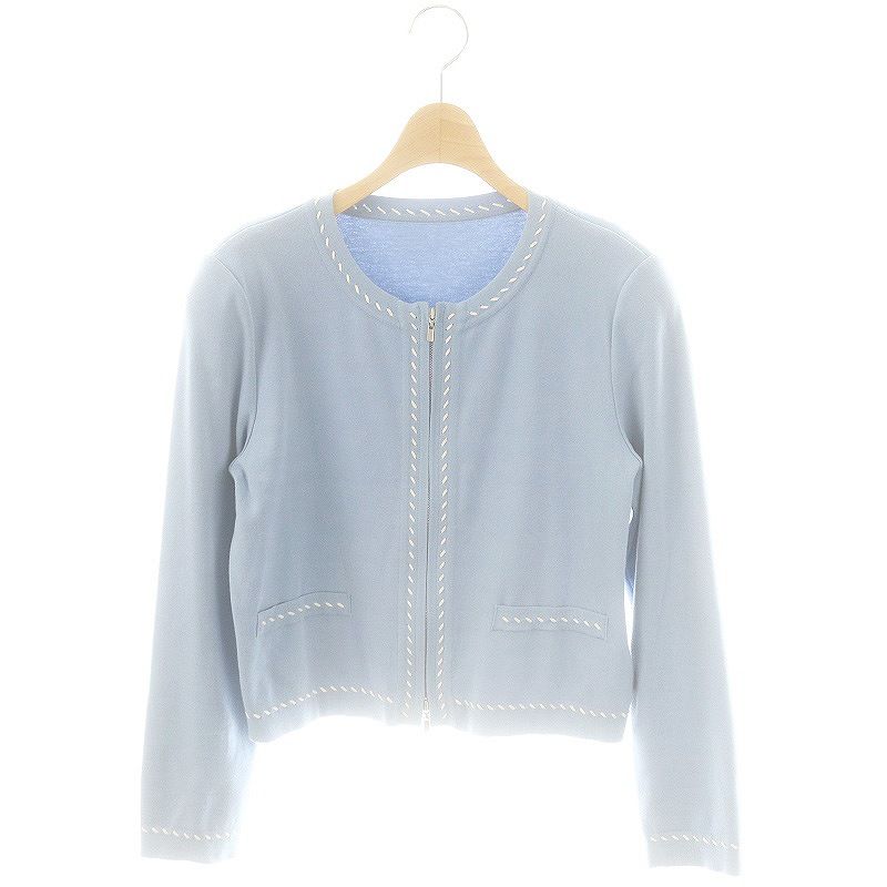 フォクシー FOXEY 24年 Leonie Knit Cardigan カーディガン ニット クルーネック 40 水色 /AT ■OS レディース フォクシー FOXEY 24年 Leonie Knit Cardigan カーディガン
