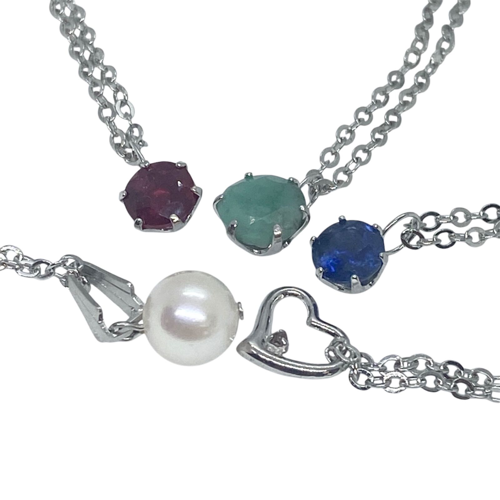 美品】ネックレス5本セット サファイア エメラルド ルビー ダイヤ  