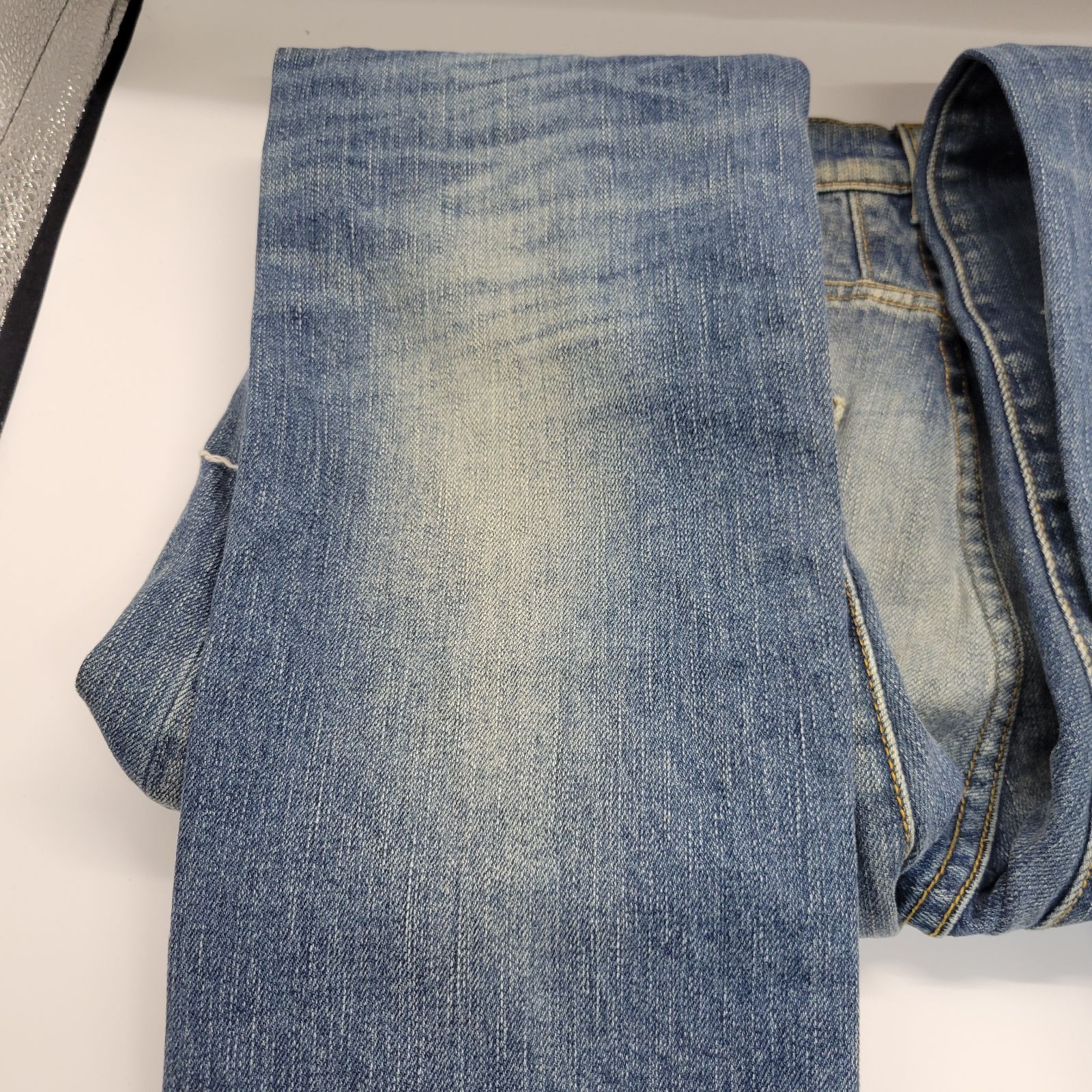 サンローランパリ D02 スキニー ダメージ デニム 29 レザーパッチ