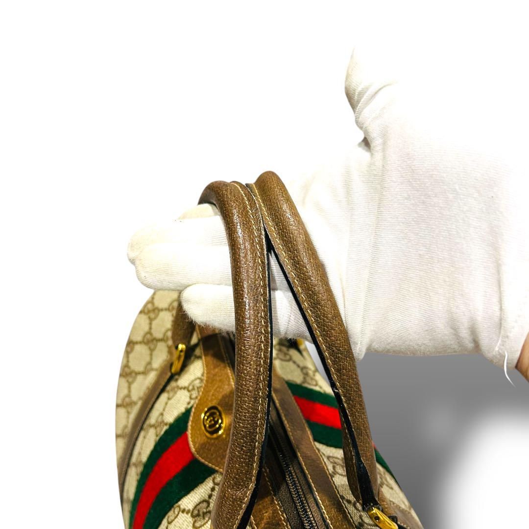 極美品 GUCCI グッチ シェリーライン ハンドバッグ ミニボストン