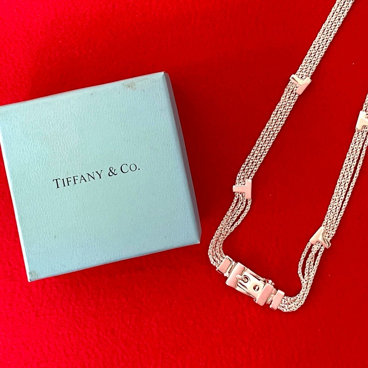 TIFFANY-Co. ティファニー Tロープ ベルトネックレス シルバー925 ネックレス ペンダント メンズ レディース シルバー 45247