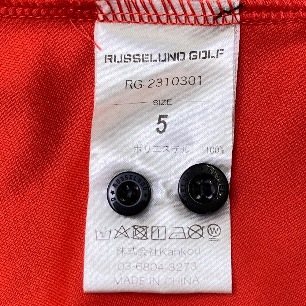 サイズ：5 RUSSELUNO ラッセルノ RG-2310301 半袖ポロシャツ ビッグルチャ  レッド系 [240101424778] ゴルフウェア メンズ ストスト サイズ：5 RUSSELUNO ラッセルノ RG-2310301 半袖ポロシャツ
