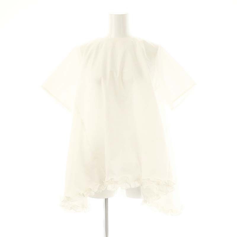 オーガ OHGA裾フリルブラウス ホワイト半袖Psycho Apparel