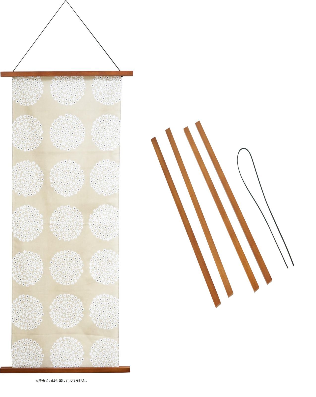 【特価商品】VANJOH マグネット式タペストリー棒 40 ブラウン 107197 A3 40cm すべり止め付 天然木