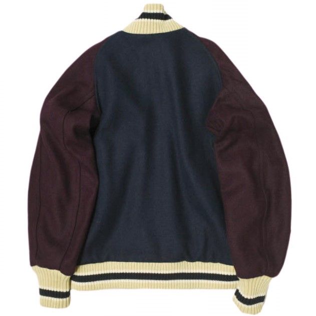 SKOOKUM x BEAMS BOY スクーカム ビームスボーイ 別注 アメリカ製 AWARD JACKET SPECIAL メルトンアワードジャケット 32 ONE SIZE BORDEAUX NAVY スタジアムジャンパー スタジャン アウター