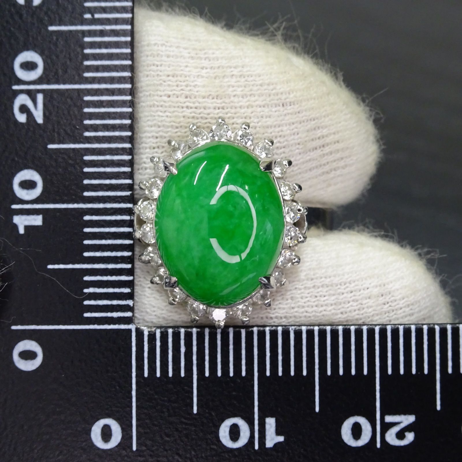 プラチナ pt900 超大粒 天然 翡翠 ヒスイ ひすい 6.14ct 天然 