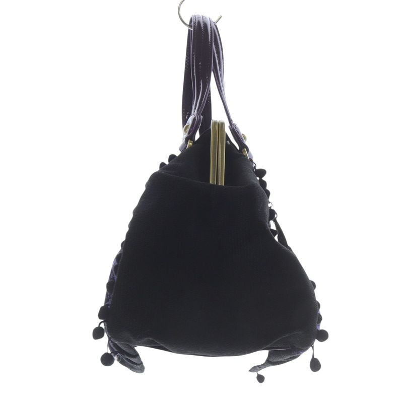 蝶のチャーム付き　ANNA SUI 黒 ハンドバッグ ANNA SUI アナスイ ウォールデコ ハンドバッグ バタフライ 蝶々