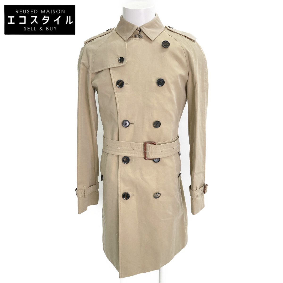 【逸品】バーバリーズ　ロングトレンチコート　XL相当　ベージュ　長袖ライナー BURBERRY バーバリー ﾍﾞｰｼﾞｭ 3761564 ｳｰﾙﾗｲﾅｰ付き ﾄﾚﾝﾁｺｰﾄ ﾛﾝｸﾞ 44