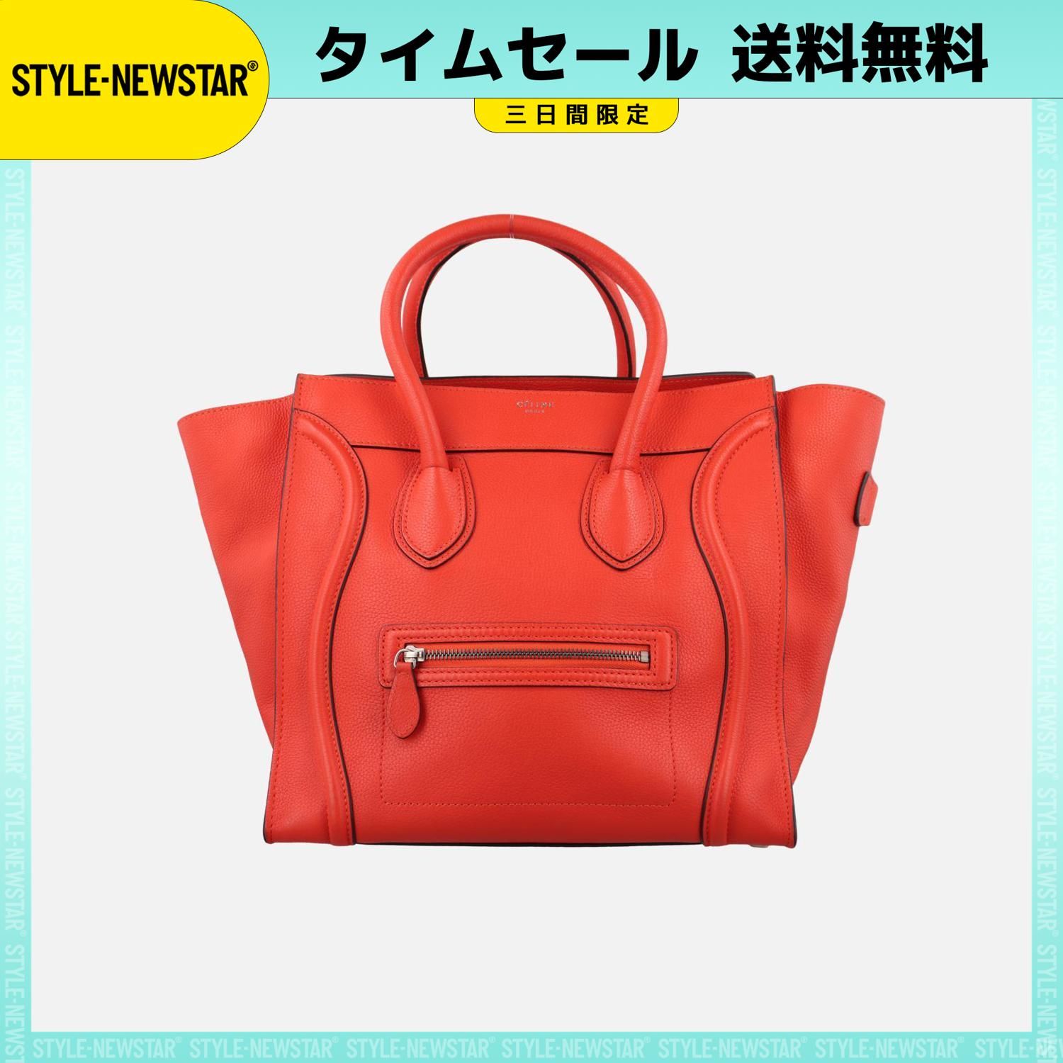 セリーヌ Celine ラゲージミニショッパー レッド レザー S-SA-0191 S-MM-1101 - メルカリ