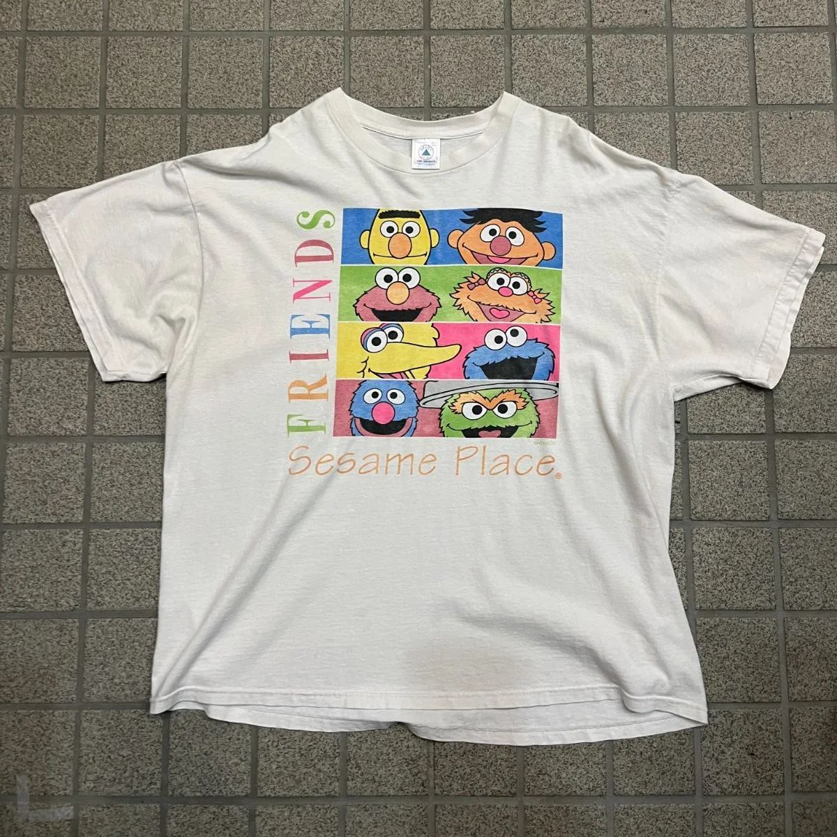 セサミストリート Tシャツ 白 90s 00s エルモ オフシャル - メルカリ
