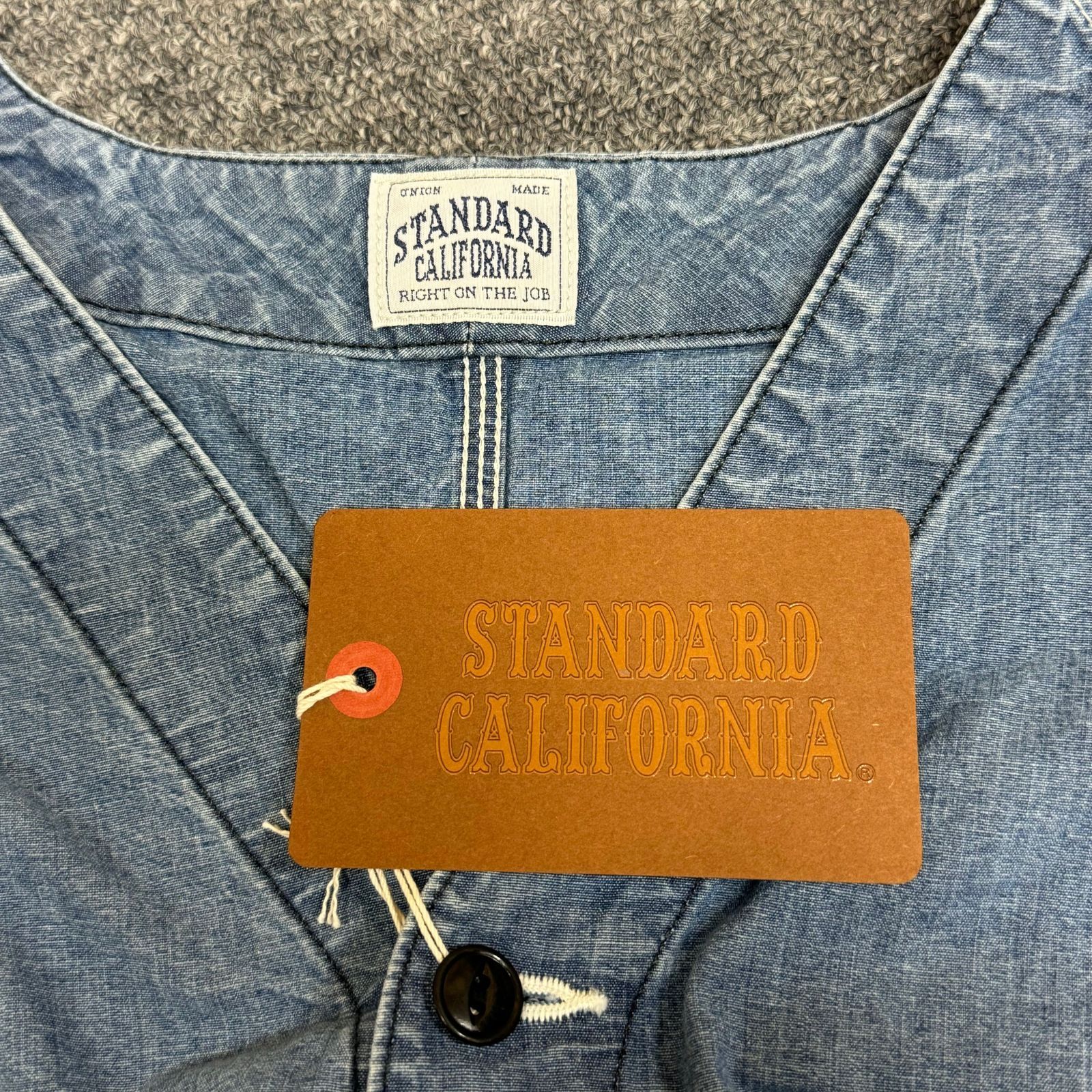 【即完品】ブラックシャンブレー オーバーオール スタンダードカリフォルニア スタンダードカリフォルニア STANDARD CALIFORNIA SD