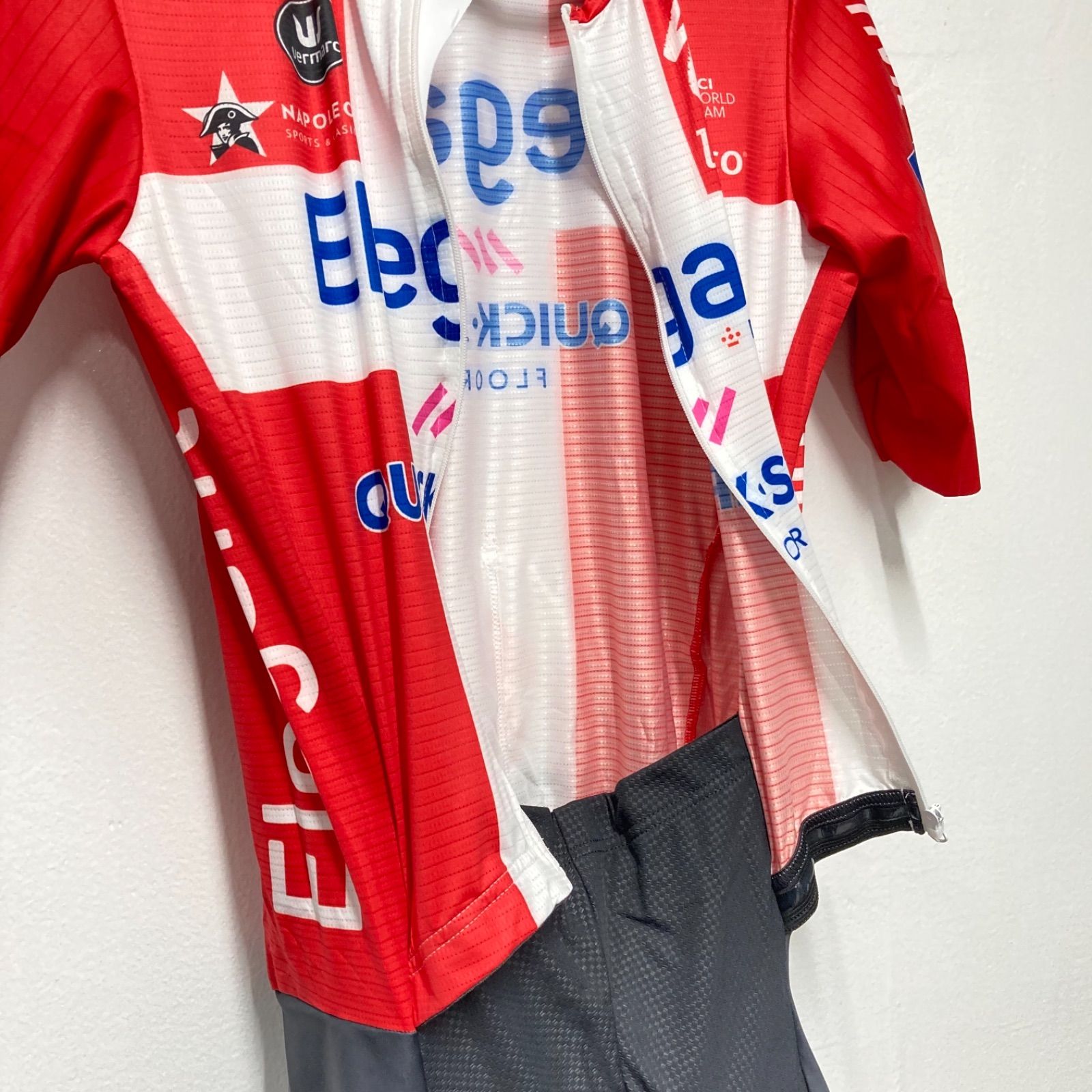 選手支給品 ドゥクーニンククイックステップ デンマークチャンプ ロードスーツ 選手支給品 ドゥクーニンククイックステップ デンマークチャンプ