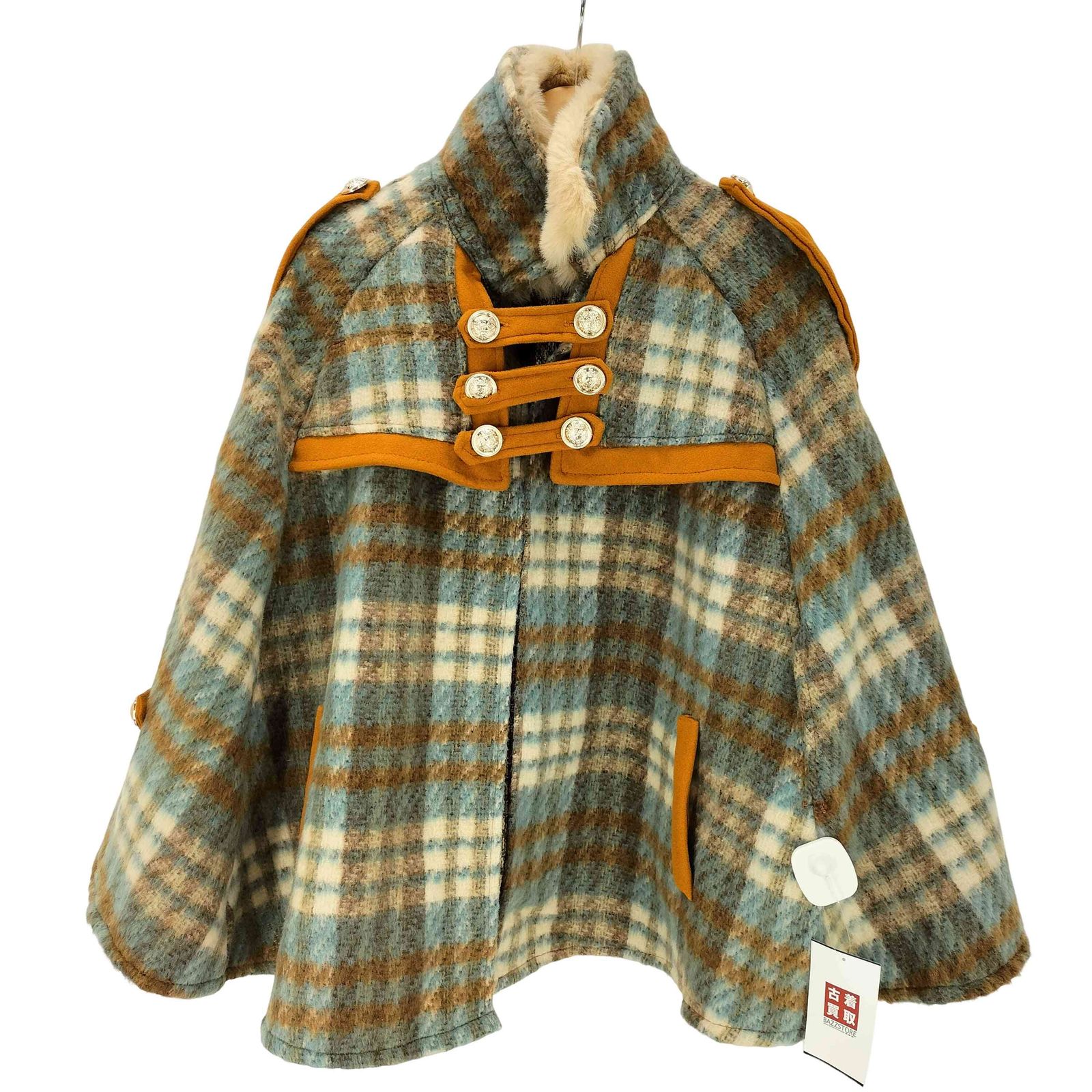 USED古着(ユーズドフルギ) ダメージ加工 チェック柄 オーバーシャツ