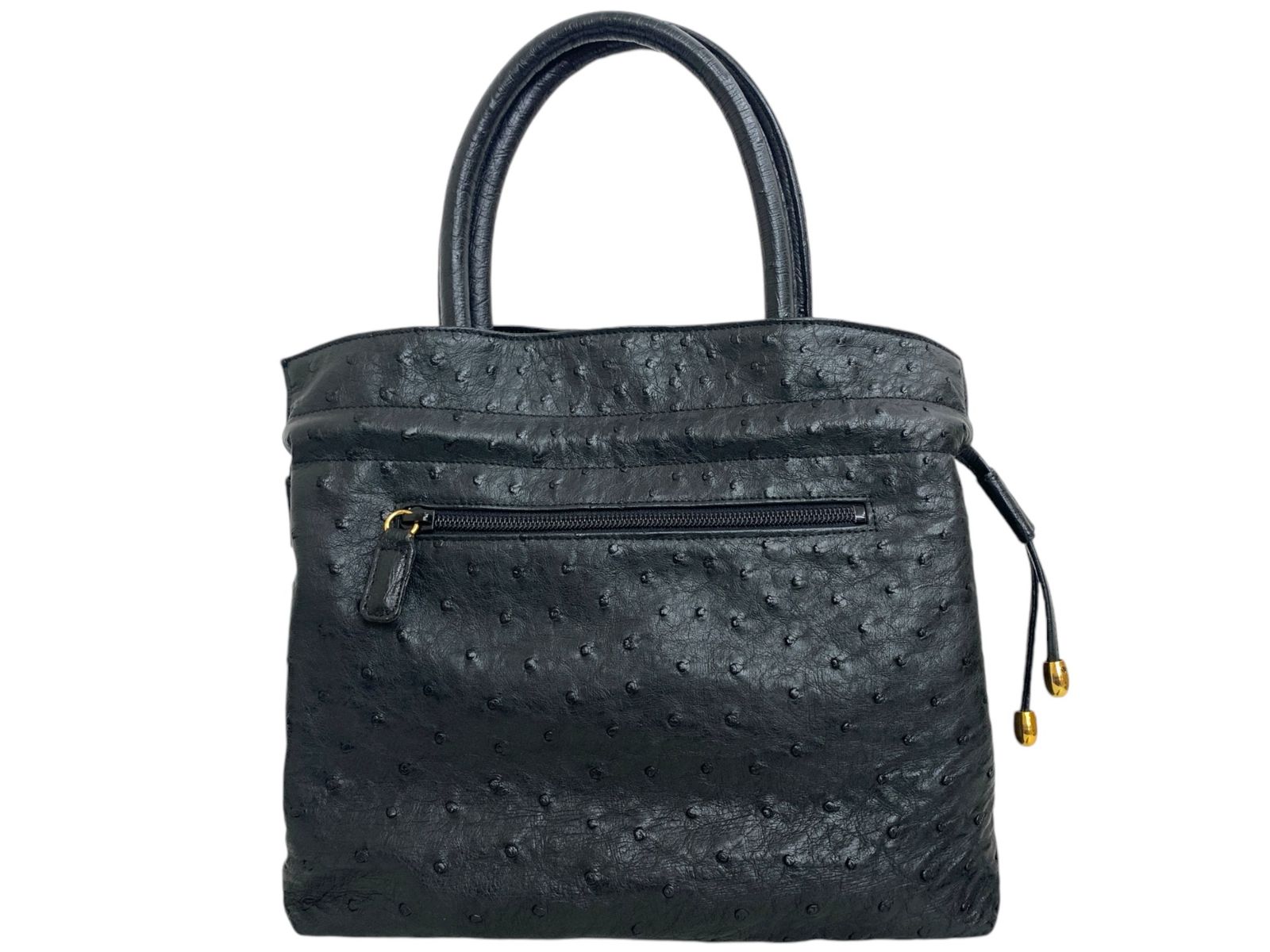 美品 MARY TOKYO JRA オーストリッチ ブラック ハンドバッグ 黒 美品 