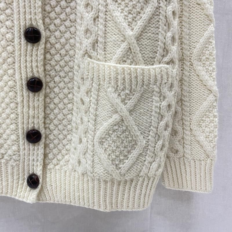古着 Aran Woolen Mills アランウーレンミルズ メリノウール ハンドニット フィッシャーマン ケーブル カーディガン S 10137975 10137975 USED 古着 ニット、セーター 長袖 Aran Woolen Mills アランウー