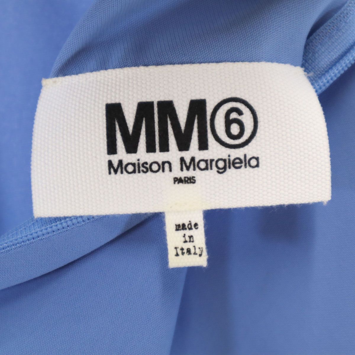 MM6 - 古着 MM6 エムエムシックス 21SS イタリア製 半袖 ギャザーハイネック ブラウス 36 ブルー レディース MM6 エムエムシックス 21SS イタリア製 半袖 ギャザーハイネック