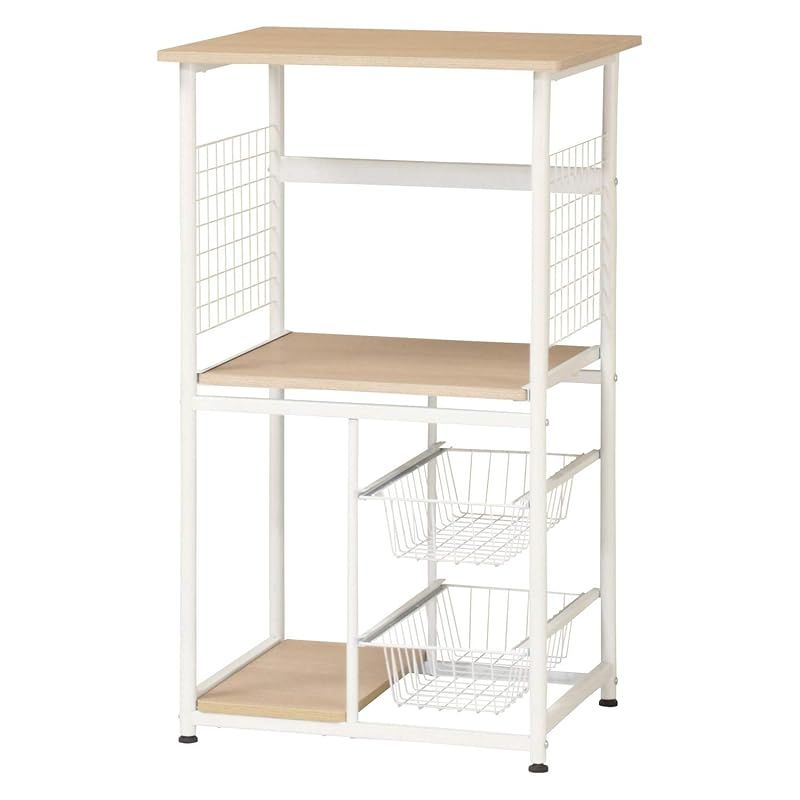 弘益 キッチンラック ナチュラル 約60×46×100cm キッチンラック KR-600 NA 1