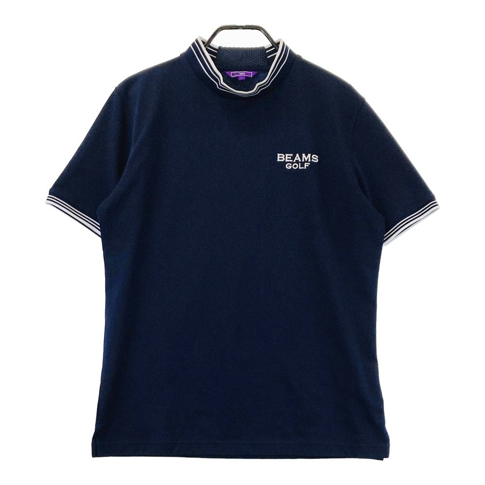 サイズ L BEAMS GOLF ビームスゴルフ ハイネック 半袖Tシャツ ネイビー系 240101540705 ゴルフウェア メンズ ストスト